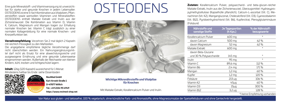 Osteodens (126g / 120Kapseln) (ReviMed GmbH) - Supplements | StakonMed